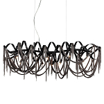 Люстра подвесная линейная с переплетенными металлическими лентами и цепочками Atlantis Chain варинант исполнения - 1 | Loft Concept в Новосибирске