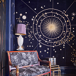 Обои с вышивкой ручной работы Cosmos Original colourway on velvet варинант исполнения - 1 | Loft Concept в Новосибирске