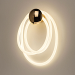 Бра с круглым золотистым основанием и белыми изогнутыми световыми линиями Luke Lampco Tracer Lamp варинант исполнения - 2 | Loft Concept в Новосибирске