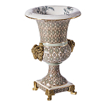 Ваза с овнами из фарфора с бронзовыми элементами Bronze Aries варинант исполнения - 2 | Loft Concept в Новосибирске