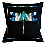 Подушка декоративная стрекоза сине-зеленая Ikat Pattern варинант исполнения - 1 | Loft Concept в Новосибирске