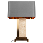 Настольная лампа с основанием из натурального камня c серым прямоугольным абажуром Lapis Tiburtinus варинант исполнения - 3 | Loft Concept в Новосибирске