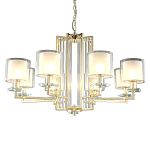 Люстра с 8-ю цилиндрическими плафонами из стекла Laurent варинант исполнения - 1 | Loft Concept в Новосибирске