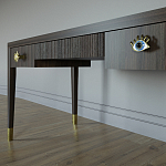 Письменный стол Elsa Dreams Walnut Шпон дерево с двумя ящиками варинант исполнения - 4 | Loft Concept в Новосибирске