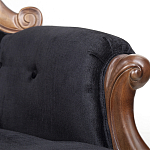 Кресло с мягкой обивкой из черного велюра на 4-х деревянных ножках Evelyn Classical Armchair варинант исполнения - 5 | Loft Concept в Новосибирске