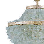Подвесной светильник трёхъярусный с каскадом из стеклянных декоративных элементов Shining Sea Glass варинант исполнения - 1 | Loft Concept в Новосибирске