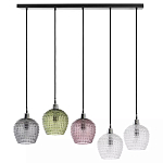 Подвесной светильник каскадный с 5-ю фактурными стеклянными плафонами Cascade with Relief Lampshades варинант исполнения - 1 | Loft Concept в Новосибирске