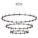 Люстра подвесная с тремя круглыми ярусами и цилиндрическими плафонами Arnaut Light варинант исполнения - 1 | Loft Concept в Новосибирске