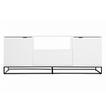 ТВ-тумба белая с  2-мя дверцами и ящиком Strict Lines варинант исполнения - 2 | Loft Concept в Новосибирске