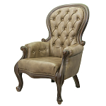 Кресло кожаное с мягкими подлокотниками на 4-х деревянных ножках Evelyn Classical Armchair варинант исполнения - 3 | Loft Concept в Новосибирске