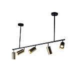 Люстра линейная с 5-ю цилиндрическими плафонами цвета латунь TRIBES CHANDELIER варинант исполнения - 2 | Loft Concept в Новосибирске