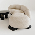 Диван Cannes трехместный с обивкой букле молочного цвета варинант исполнения - 2 | Loft Concept в Новосибирске