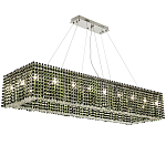 Прямоугольная люстра с хрустальными подвесками Crystal Art Chrome Green Rectangular Chandelier варинант исполнения - 1 | Loft Concept в Новосибирске