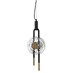 Подвесной светильник черного цвета с прозрачным стеклянным плафоном и золотистой центральной вставкой Virelia  варинант исполнения - 1 | Loft Concept в Новосибирске