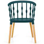 Пластиковый стул на ножках из массива бука Ferret Spiral Green варинант исполнения - 2 | Loft Concept в Новосибирске