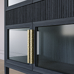 Витрина Primo со стеклянными фасадами и 2 ящиками Черный дуб варинант исполнения - 5 | Loft Concept в Новосибирске