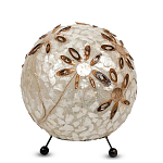 Настольная лампа из перламутра на металлическом каркасе Indonesian Ball варинант исполнения - 2 | Loft Concept в Новосибирске