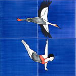 Плитка с узором Аист варинант исполнения - 1 | Loft Concept в Новосибирске