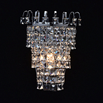 Бра настенное цвета хром с прозрачными квадратными хрустальными подвесками Crystal Regena варинант исполнения - 2 | Loft Concept в Новосибирске