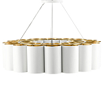 Люстра круглая фактурная в сочетании белого и золотого цвета Wide Stripes of Ribbon варинант исполнения - 3 | Loft Concept в Новосибирске