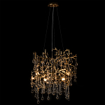 Подвесная люстра в виде ветвей деревьев золотого цвета с прозрачными подвесками-каплями 8 и 14 ламп Droplet Chandelier варинант исполнения - 3 | Loft Concept в Новосибирске