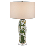 Настольная лампа керамическая с кремовым абажуром Scenic Column варинант исполнения - 4 | Loft Concept в Новосибирске