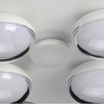 Потолочный светильник овальной формы белого цвета с 7-ю лампами Lunar Pebbles варинант исполнения - 11 | Loft Concept в Новосибирске