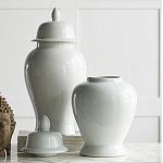 Ваза белая с крышкой однотонная Chinoiserie Ceramics варинант исполнения - 3 | Loft Concept в Новосибирске