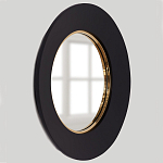 Чёрное настенное зеркало с золотым кантом Porunalia варинант исполнения - 1 | Loft Concept в Новосибирске