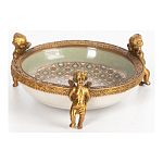 Чаша фарфоровая на бронзовых ножках в виде ангелов Porcelain Angels of Paradise варинант исполнения - 2 | Loft Concept в Новосибирске