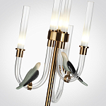 Торшер с 2-мя фигурками птиц на изогнутых прозрачных трубках Ganthea варинант исполнения - 3 | Loft Concept в Новосибирске