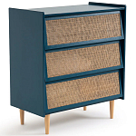 Комод с 3-мя ящиками из ротанга Blais Deep Blue Wicker Furniture варинант исполнения - 2 | Loft Concept в Новосибирске