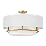 Потолочный светильник с двухслойным белым текстильным абажуром Hinkley варинант исполнения - 1 | Loft Concept в Новосибирске