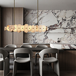 Подвесной светильник с фигурными элементами из белого алебастра Cryptocrystalline Stone варинант исполнения - 9 | Loft Concept в Новосибирске