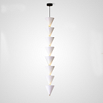 Подвесной светильник светодиодный в виде ряда белых металлических конусов  Herringbone варинант исполнения - 4 | Loft Concept в Новосибирске