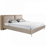 Кровать двуспальная серая с изголовьем из экокожи и ткани Modern Look варинант исполнения - 1 | Loft Concept в Новосибирске