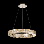 Люстра золотая в форме кольца с мозаичным хрустальным оформлением Sparks of Crystal варинант исполнения - 1 | Loft Concept в Новосибирске