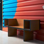 Дизайнерская скамейка  Canton  Beech and Black Bench варинант исполнения - 6 | Loft Concept в Новосибирске