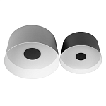 Потолочный светильник с 2-мя цилиндрическими абажурами серого и черного цвета Urban Dome варинант исполнения - 1 | Loft Concept в Новосибирске