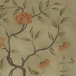 Обои ручная роспись Gustavian Tree of Life Special Colourway on brown Williamsburg варинант исполнения - 1 | Loft Concept в Новосибирске