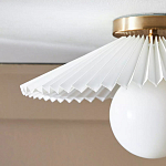 Потолочный светильник с белым плиссированным абажуром Headquarters варинант исполнения - 3 | Loft Concept в Новосибирске