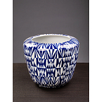 Кашпо с орнаментом в сочетании белого и синего цвета Artistic Flowerpot варинант исполнения - 3 | Loft Concept в Новосибирске