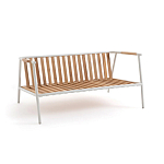 Садовый 2-х местный диван с подлокотниками из тика White варинант исполнения - 5 | Loft Concept в Новосибирске