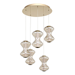 Люстра светодиодная с стеклянными волнообразными плафонами Amphora of Light варинант исполнения - 3 | Loft Concept в Новосибирске