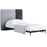 Кровать с большим мягким изголовьем Unity Grey Bed варинант исполнения - 3 | Loft Concept в Новосибирске