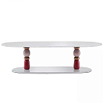 Дизайнерский журнальный стол на 2-х фигурных ножках с подстольем Lycad варинант исполнения - 1 | Loft Concept в Новосибирске