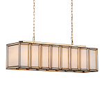 Люстра прямоугольная с каркасом золотого цвета Soft Glow Lamps варинант исполнения - 2 | Loft Concept в Новосибирске