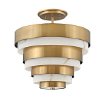 Потолочный светильник многоярусный с чередованием латунных и белых колец Hinkley  варинант исполнения - 1 | Loft Concept в Новосибирске