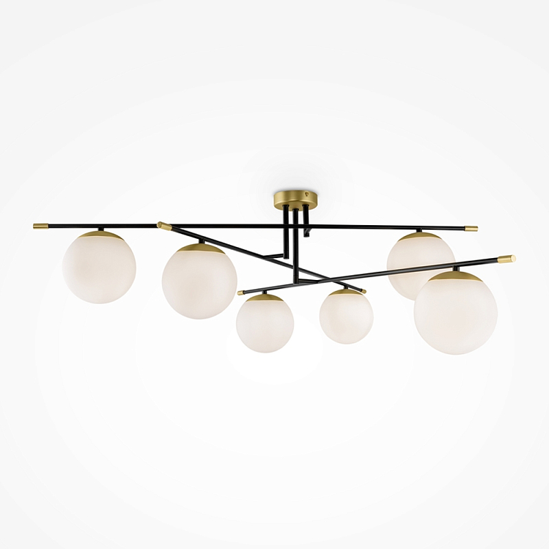 Потолочный светильник Spike Balls Hanging Lamp Белый Золотой Черный в Новосибирске | Loft Concept 