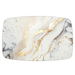 Обеденный стол с прямоугольной столешницей из стекла на черных металлических ножках White Marble варинант исполнения - 2 | Loft Concept в Новосибирске